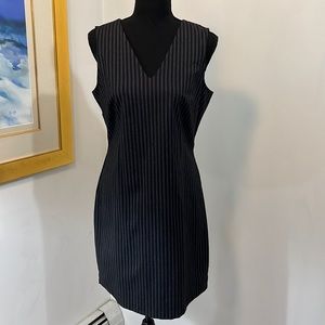 Pinstripe jumper dress, pull over, I.L.U. Brand, polyester mix, made in USA, 13